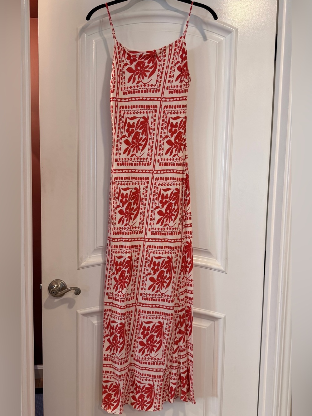 Workshop Republic Clothing Red & White Floral Maxi Slip Dress